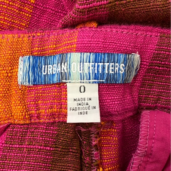Urban Outfitters Martina Linen Low-Rise Trouser Pant Purple and Orange Size 0 - Picture 8 of 10
